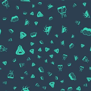 Set Campfire, Aroma diffuser, Sauna hat and Washcloth on seamless pattern 库存插图
