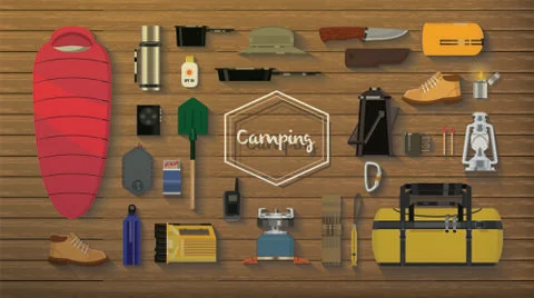 Set of camping Stock Illustration
