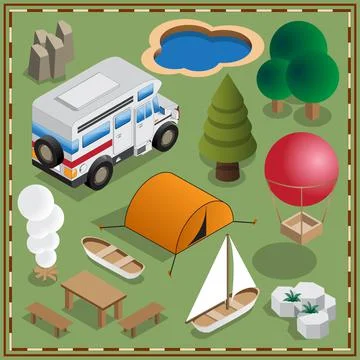 Set for camping. Stock Illustration