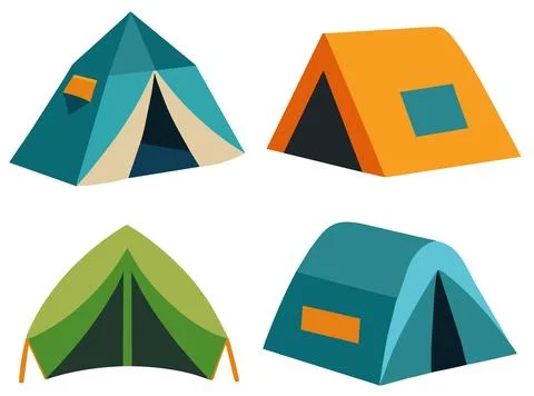 Set of camping tents Stock Illustration