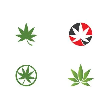 Set Canabis Logo Template vector 库存插图