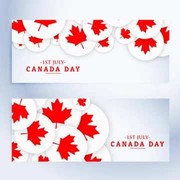 Set of canada day banners Stock Illustration