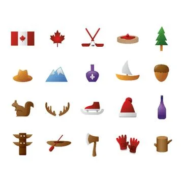 Set of Canada Icons Stock Illustration