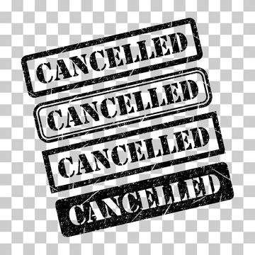 Set of Cancelled stamp symbol, label sticker sign button, text banner vector Stock Illustration