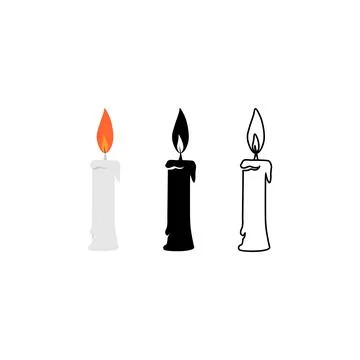 Set of candle design vector on white background Stock Illustration