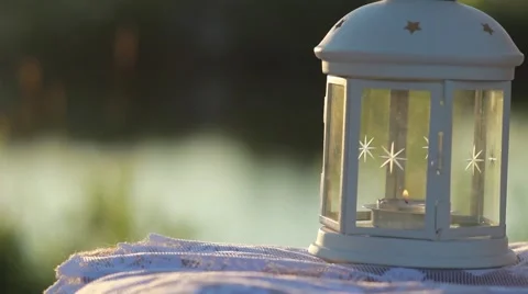 Set of candle stands preparing for the wedding ceremony Stock Footage 63609628