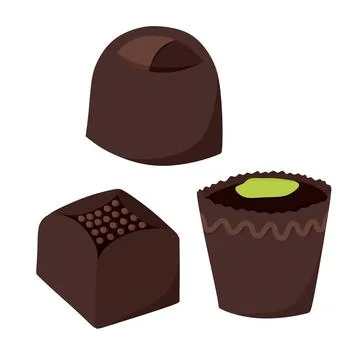 A set of candy bars chocolates on a white insulated background. Vector Stock Illustration