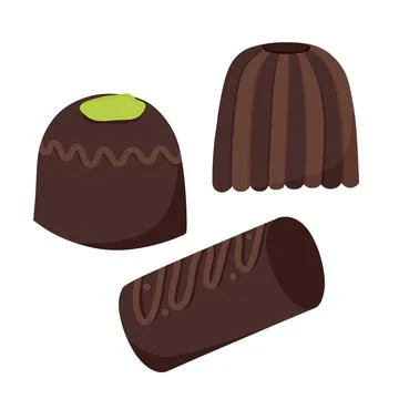 A set of candy bars chocolates on a white insulated background. Vector Stock Illustration