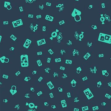 Set Candy, Castle in the shape of heart, Dating app online and Mobile with on Stock Illustration