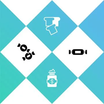 Set Candy, Jar of sugar, Bread toast and icon. Vector 스톡 일러스트