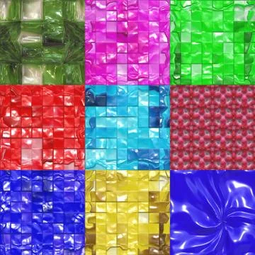 Set of candy tiles textures Stock Illustration