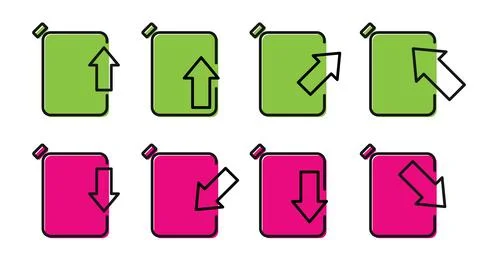 Set of canisters with arrows Stockillustratie