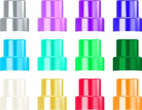 Set caps for plastic bottle. Various colors Stock Illustration