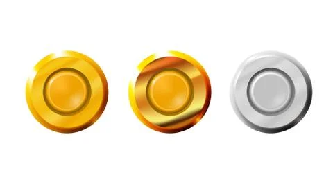Set capsule off bullets icon gold and silver. Weapon rim and primer Stock Illustration
