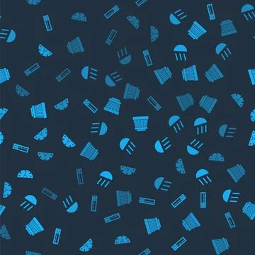 Set Car Audio, High beam, air filter and Speedometer on seamless pattern. Vector Stock Illustration