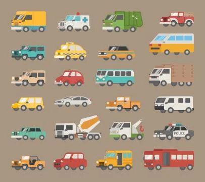 Set of car icon Stock Illustration