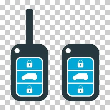 Set of Car key icon, door system safety automobile web design, unlock button Stock Illustration