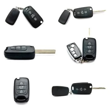 Set of car keys isolated Stock Photos