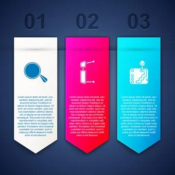 Set Car mirror, Truck side and Gear shifter. Business infographic template. V Illustration