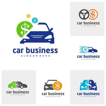 Set of Car money logo vector template, Creative Car logo design concepts Stock Illustration
