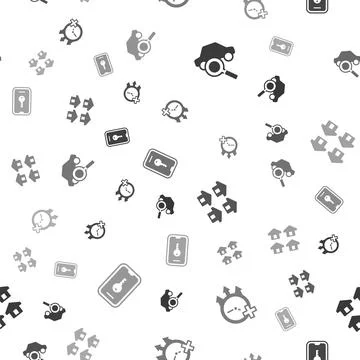Set Car sharing, Clock, Real estate and Online real on seamless pattern. Vector イラスト素材