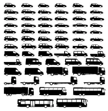 Set car silhouette Stock Illustration