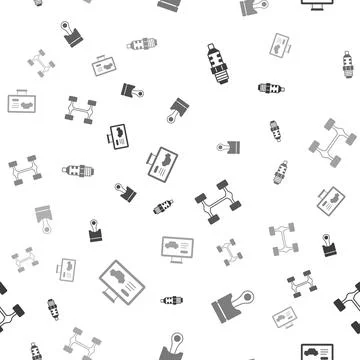 Set Car spark plug, Engine piston, Chassis car and Diagnostics condition of on Illustrazione stock