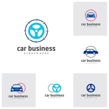 Set of Car tech logo vector template, Creative car logo design concepts Stock Illustration
