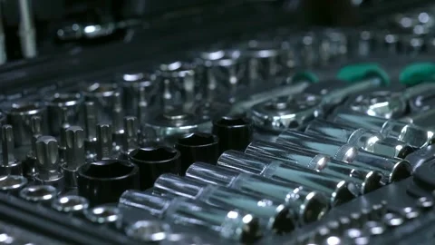Set of car tools in suitcase close-up Video stock 244369560