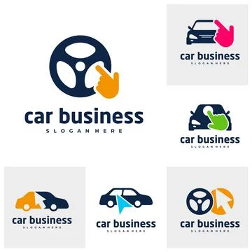 Set of Car touch logo vector template, Creative car logo design concepts Stock Illustration