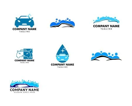 Set of Car Wash Logo Template Designs Illustrazione stock