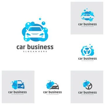 Set of Car wash logo vector template, Creative car logo design concepts Stock Illustration