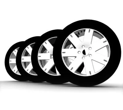 Set of car wheels Stock Illustration