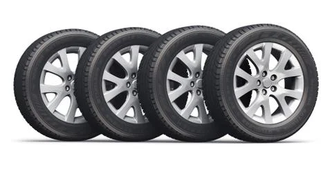 Set of car wheels Stock Illustration