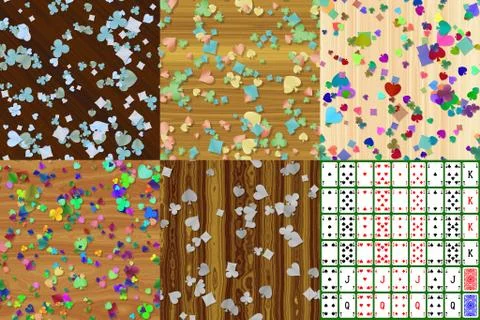 Set of card shapes generated textures Stock Illustration