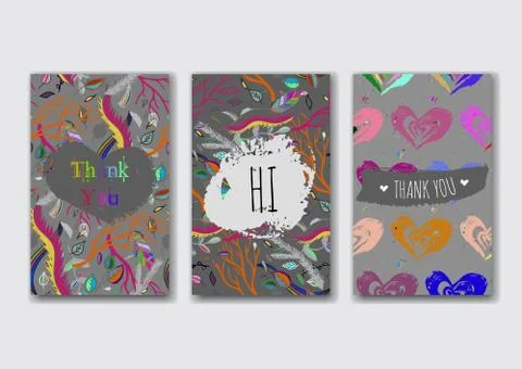 Set of the card templates Stock Illustration