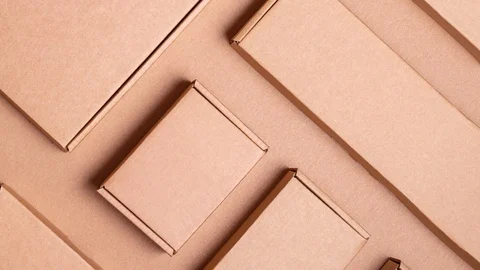 Set of Cardboard boxes background Vidéo 111418831