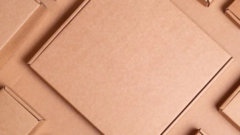Set of Cardboard boxes background Vidéo 111418838