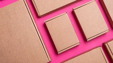 Set of Cardboard boxes background Vidéo 111418848