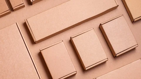 Set of Cardboard boxes background Vidéo 111418850