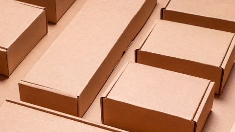 Set of Cardboard boxes background Vidéo 111418859