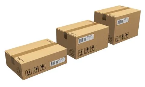 Set of cardboard boxes Stock Illustration
