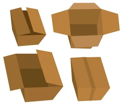 Set of cardboard boxes Stock Illustration