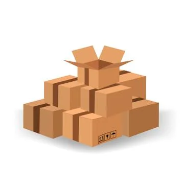 Set of Cardboard Boxes Illustrazione stock