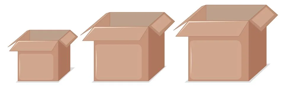 Set of cardboard boxes Stock Illustration