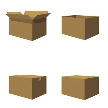 Set of cardboard boxes. Stock Illustration
