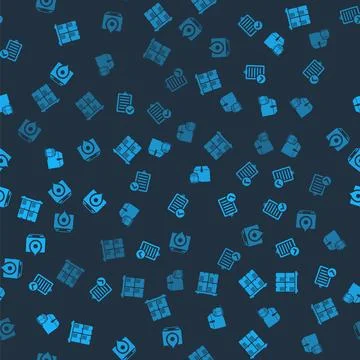 Set Cardboard boxes on pallet, Verification of delivery list, Cargo ship with Illustrazione stock