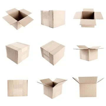 A set of cardboard boxes Stock Photos