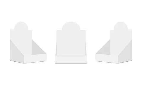 Set of Cardboard Display Boxes Mockups with Rounded Top Stock Illustration