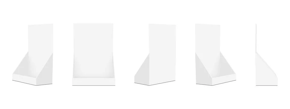 Set of Cardboard Display Boxes Mockups With Front, Side, Back View Stock Illustration